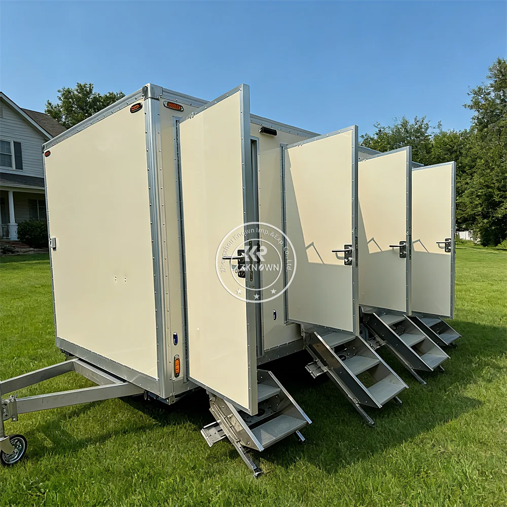 

Роскошный VIP-туалет по индивидуальному заказу, уличная душевая комната, портативный прицеп для ванной комнаты, мобильный свадебный туалетный прицеп