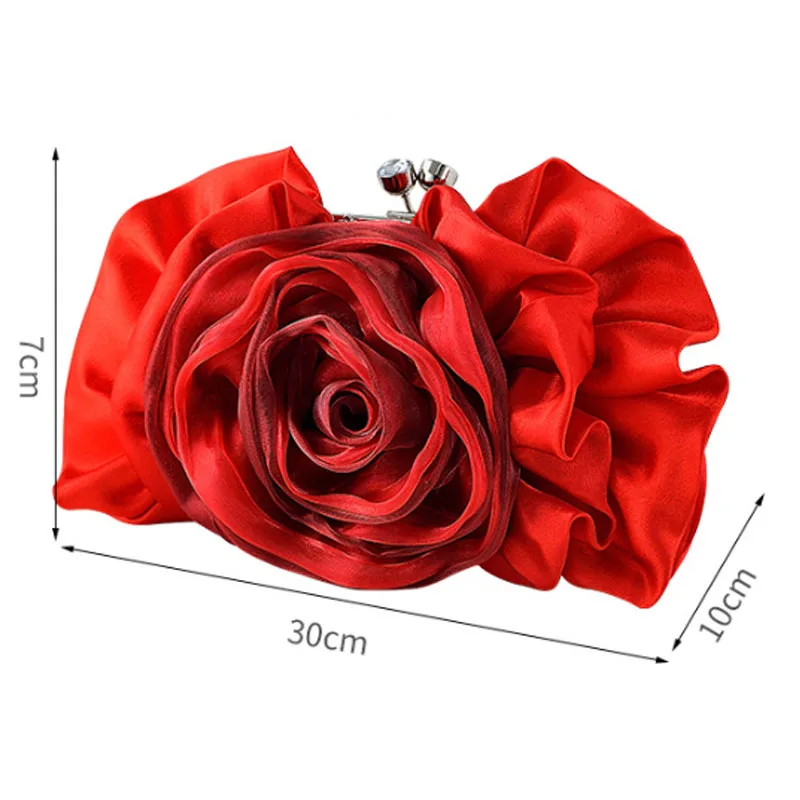 Design Flower Clutches Bag 2024 New Rose Flower Evening Shoulder Bag Wedding Purse