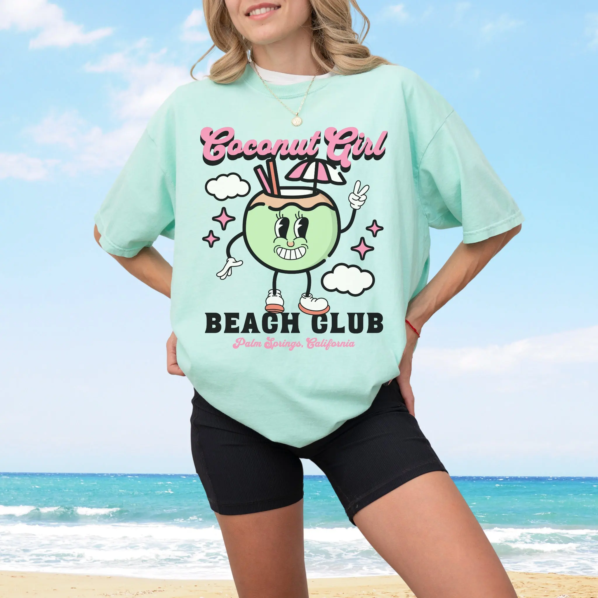 Coconut Girl Beach Club ocean inspired style clothes shirt retro beachy shirts