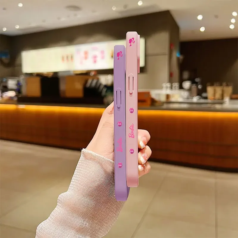 Cool Pink B-Barbies Phone Case For iPhone 15 14 13 12 11 Pro Max Mini X XR XS MAX SE20 8 7 Plus Silicone Cases with Hand Strap