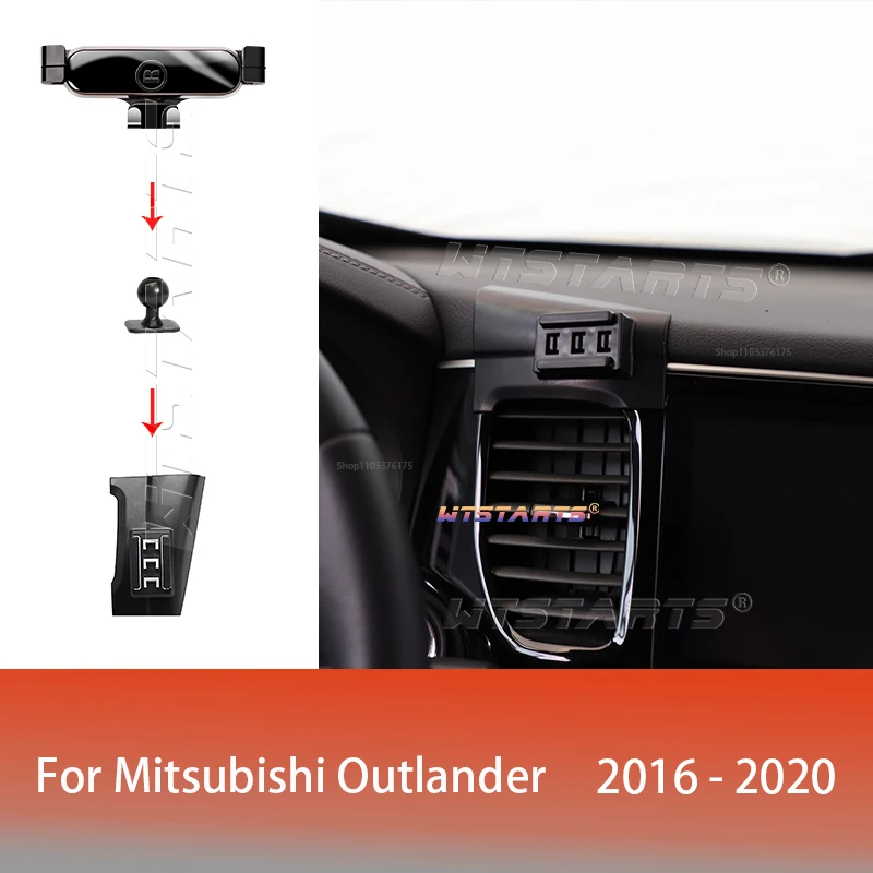 For Mitsubishi Outlander 2016-2020  Adjustable Car Phone Holder Mobile Mount Gravity GPS Rotatable Navigation Bracket