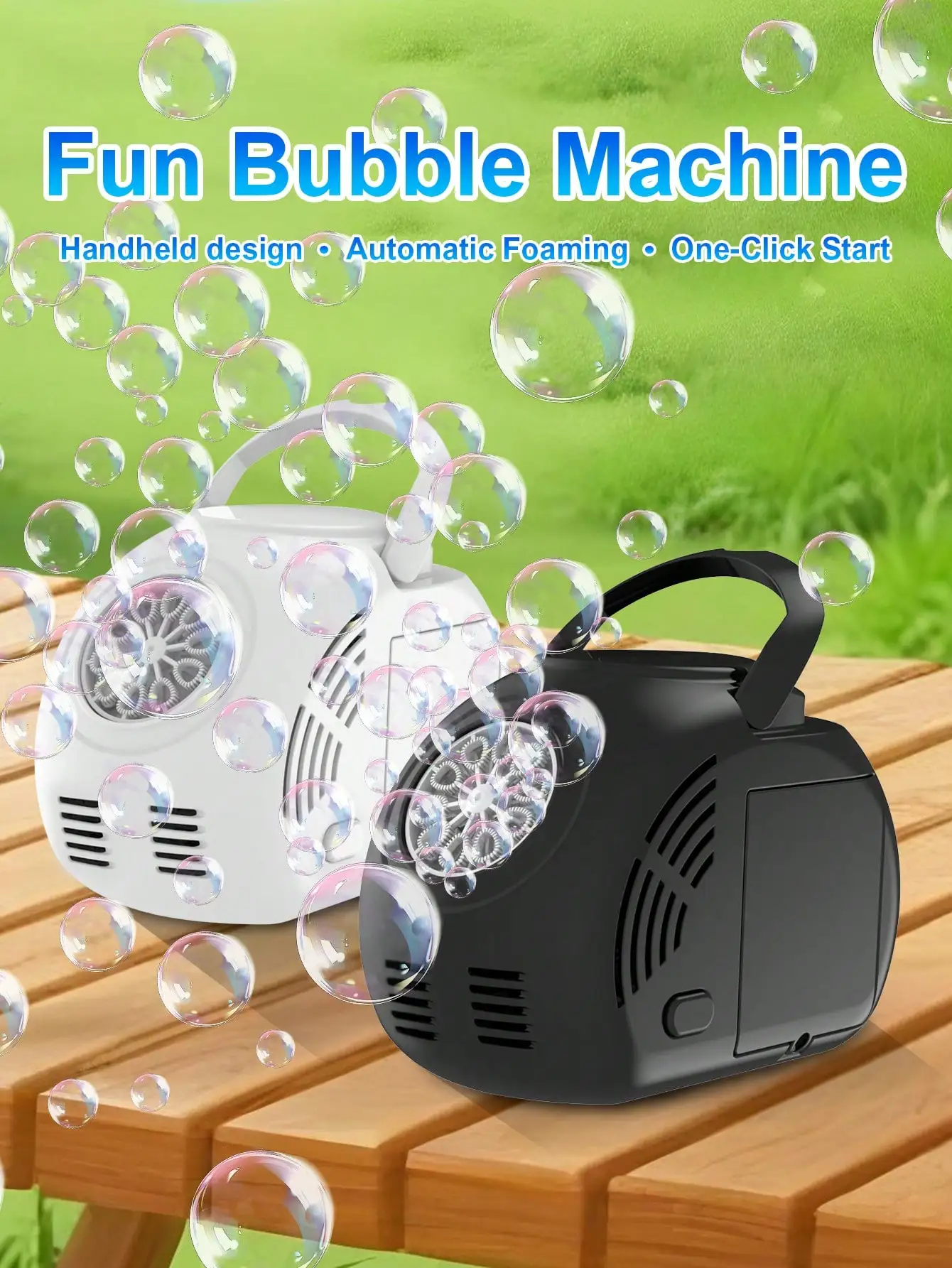 Kids Automatic Bubble Machine, One Button Startup, Hands Free Bubble Blower, for Party Stage Performance, Christmas Gift