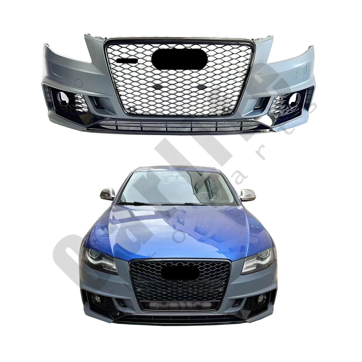 Automotive aftermarket parts for audis A4 B8 2009 2010 2011 2012 upgrade 2019 RS4 model include front bumper assembly and grille