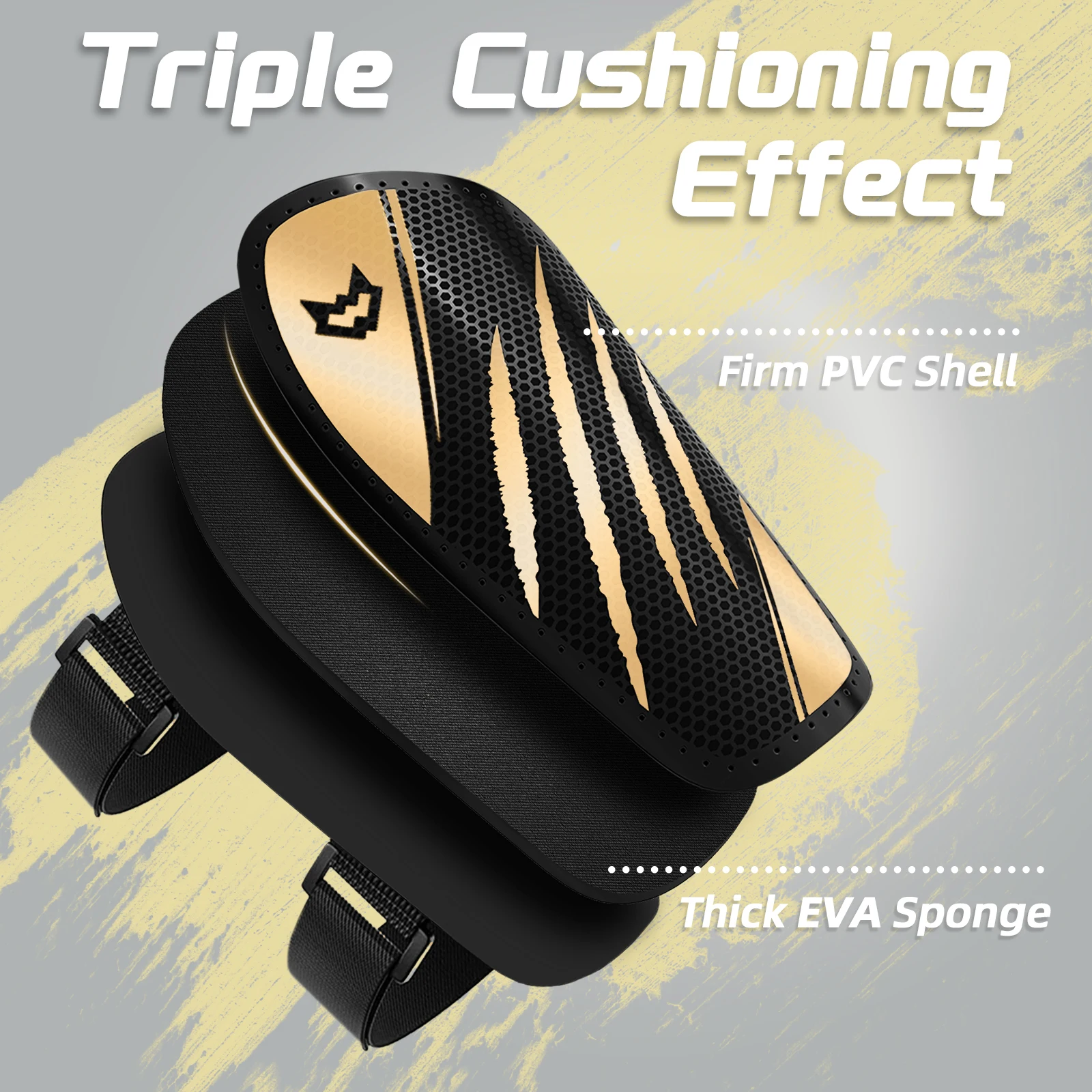 WVVOU Kids Shin Guards, Boys and Girls Soccer Shin Guards, Men's Soccer Shin Guards with Double Adjustable Straps, Super Impact