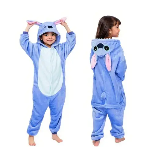 Lilo Stitch Cosplay Costume Boys Girls Spider Pajamas Plush Winter Warm Clothes for Boys Girls Halloween Christmas Gifts