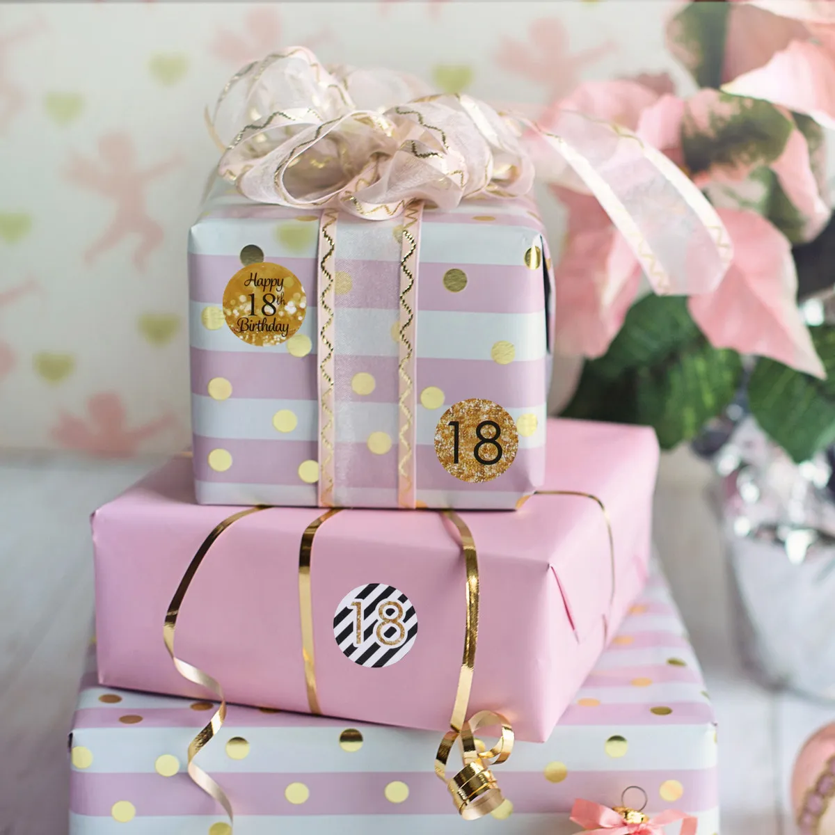 

432Pcs Creative Birthday Stickers Set Round Self-Adhesive Sealing Stickers for Food Packaging Party Decor Gifts Photo Props 50Th