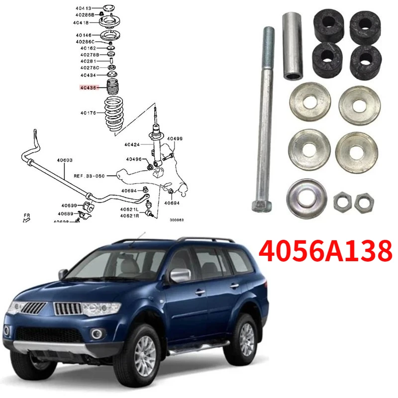 For Pajero Sport KH KS 4056A138 1 Set Rear Stablizer Ball Head Repair Kit Rear Suspension Stabilizer Bar Side Link Rubber Kit