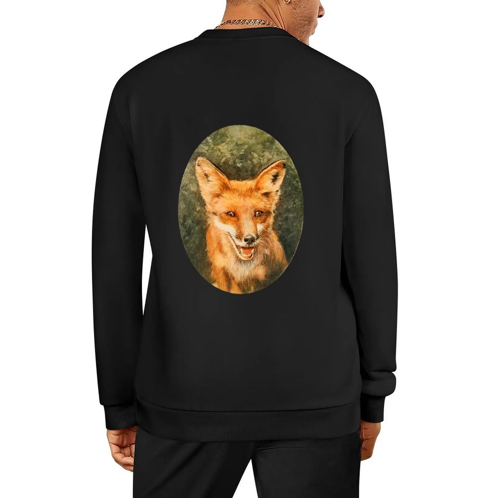 

Vintage Red Fox Painting Pullover korean style clothes anime clothes men's clothes autumn hoody
