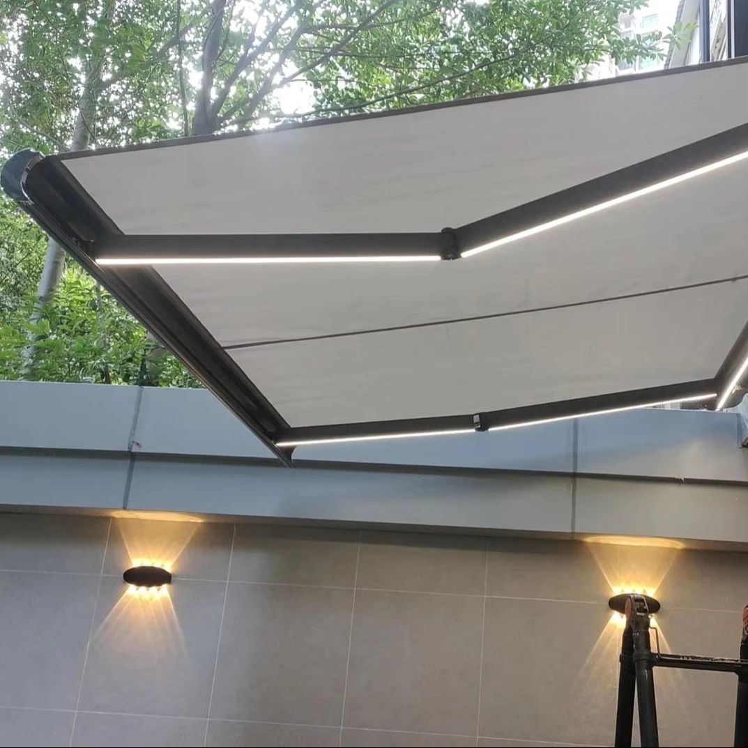 

Toscana Lightweight Full Box Roof Canopy Motorized Retractable Remote Control Garden Awnings Polyester Aluminum Alloy Anti-UV