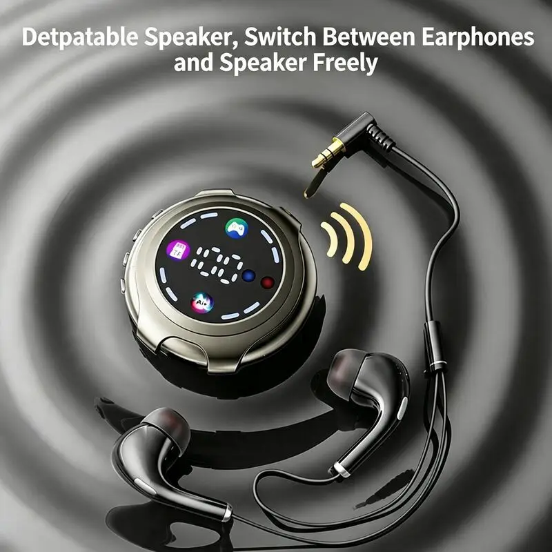 Bluetooth Wireless Speaker Wired Earphone 2-in-1 Memory Card Digital Display Ultra Long Battery Life Voice Assistant Ear Monitor