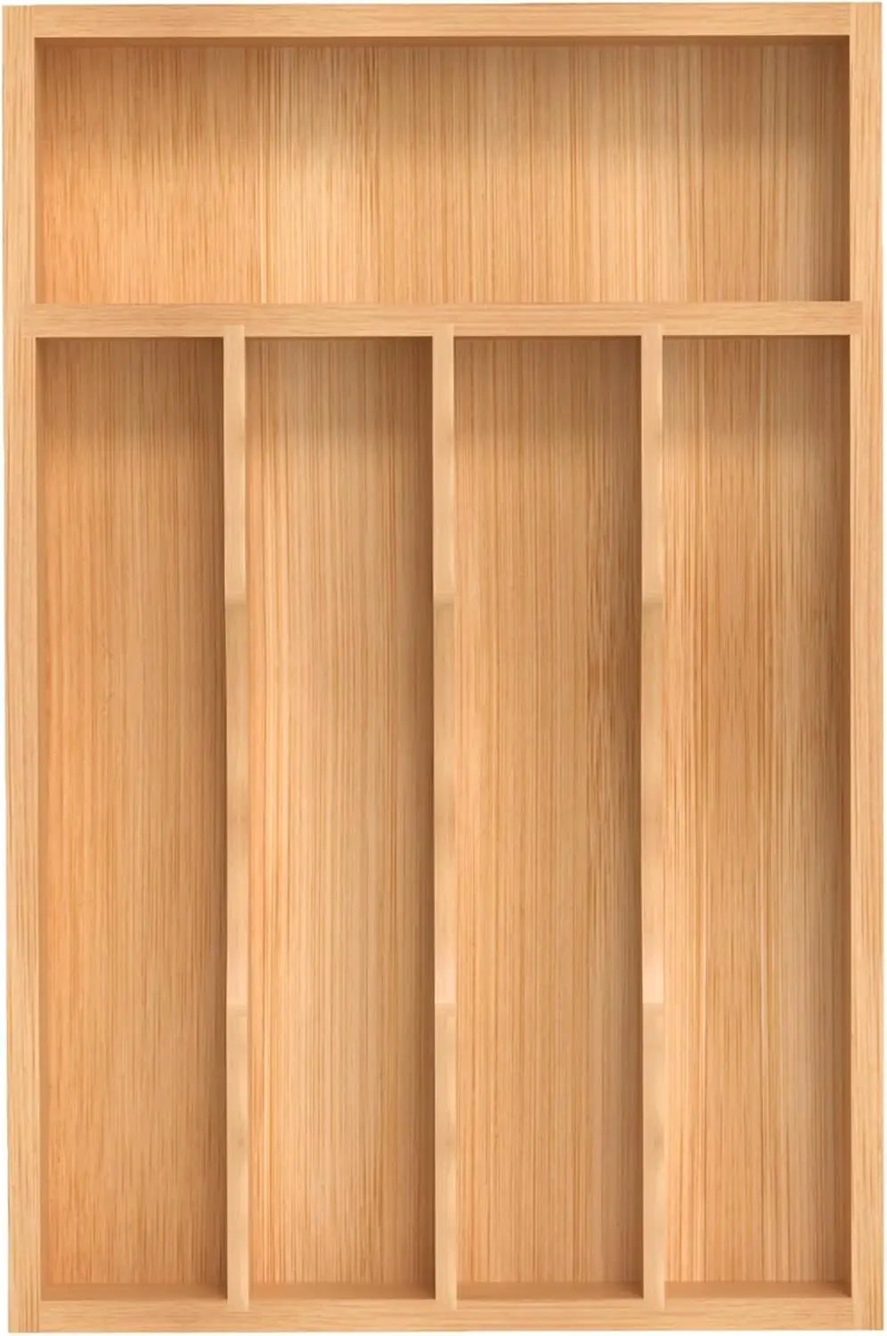

Silverware Organizer, Bamboo Kitchen Drawer Organizer, Utensil Holder, Cutlery Tray & Spoon Flatware