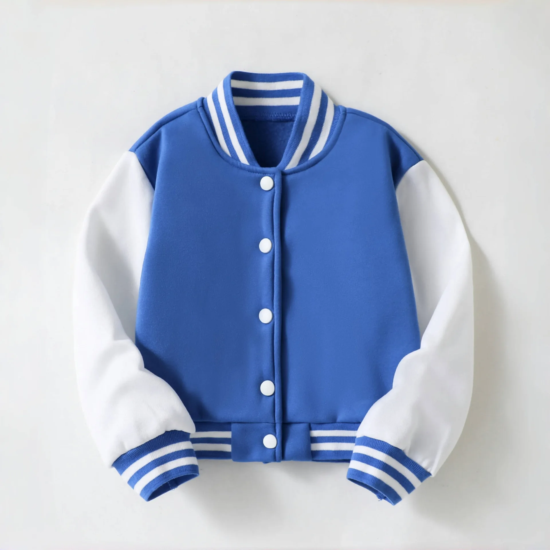 Ins Kinderbekleidung Mädchen Frühlings- und Herbstjacke Mädchen-Strickjacke im College-Stil Kontrastfarbe Lässige Frühlings- und Herbst-Baseballuniformen Freizeitkleidung für Mädchen