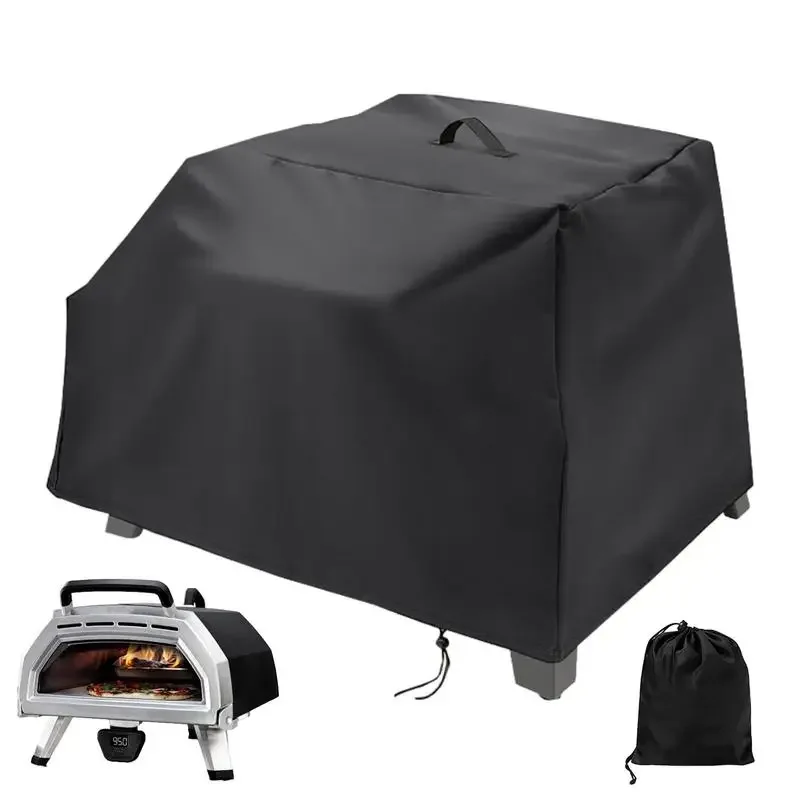 Waterproof Pizza Oven Cover Dustproof Outdoor Protective Pizza Oven Cover Black Windproof Camping Accessories For BBQ Camping RV