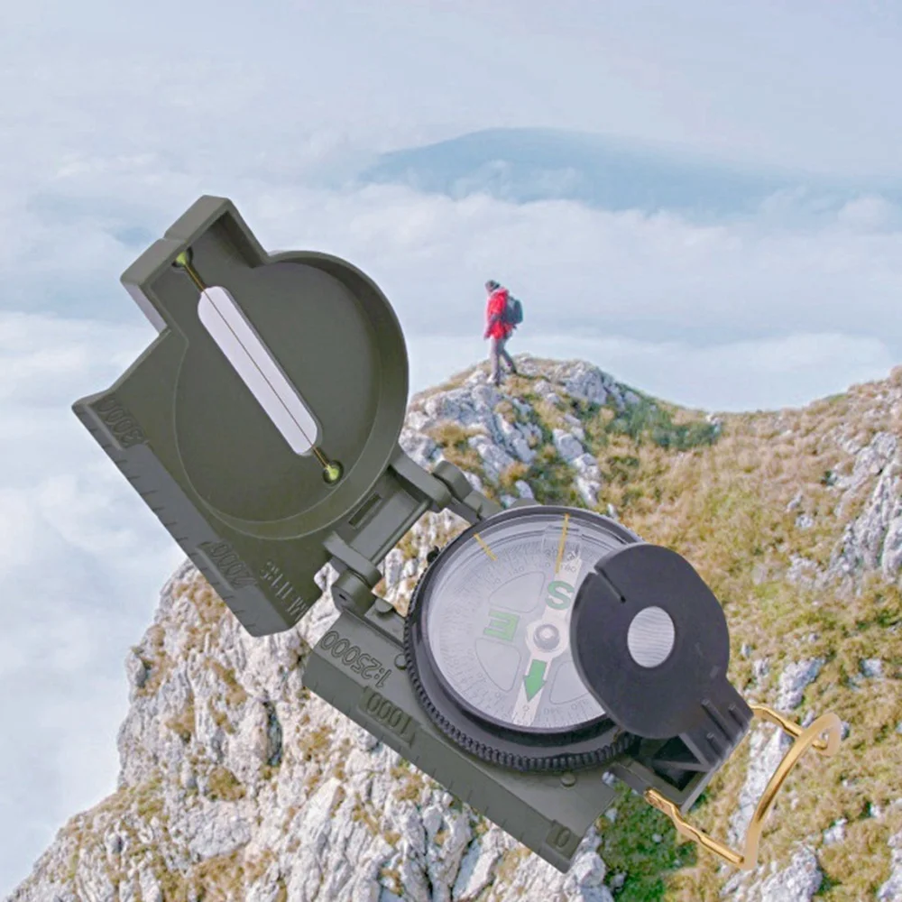 

High Precision Professional Military Army Compass Waterproof Metal Sight Outdoor Gadget for Sports Hiking Mountaineering