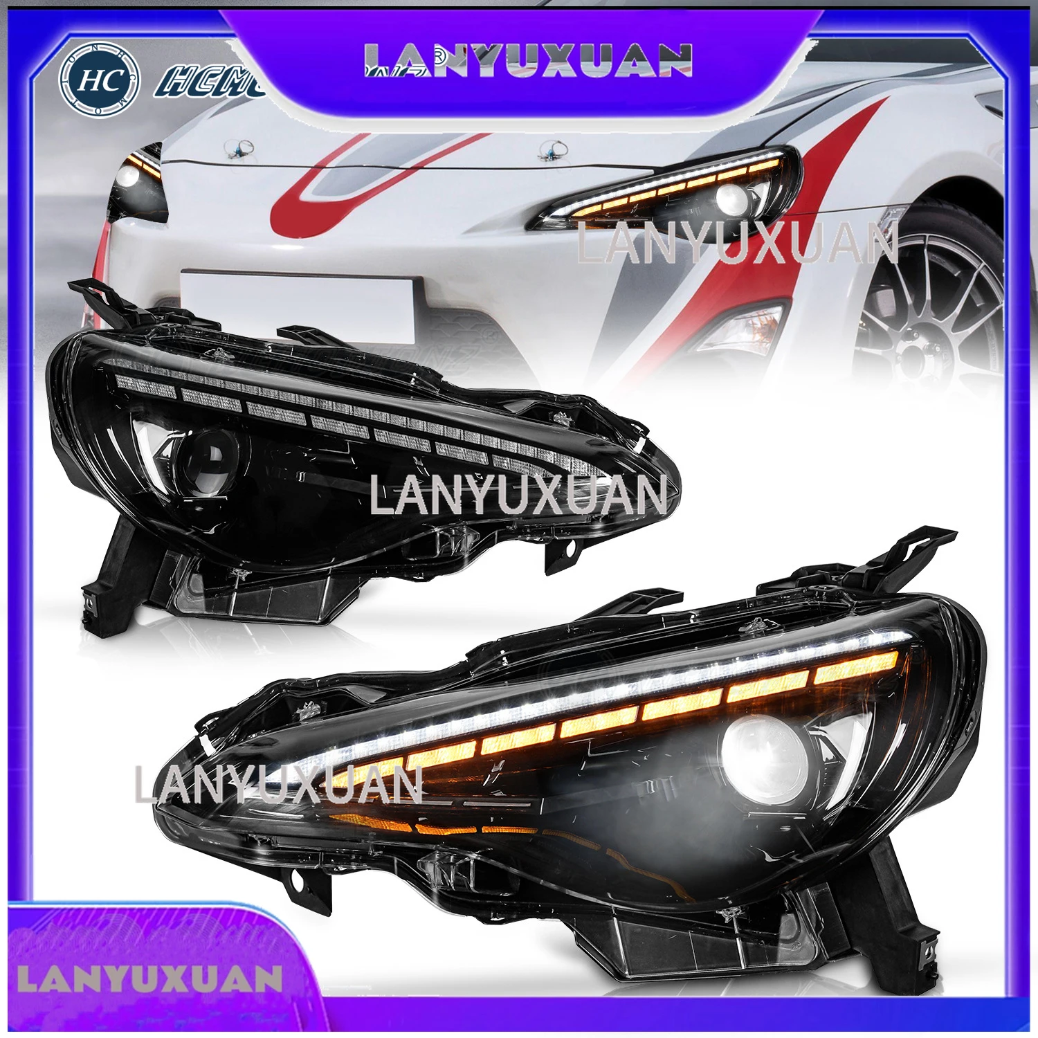 2026 HCMOTIONZ LED Headlights for Toyota 86 2012-2021 Car Front Lamps for Subaru Brz DRL Start up Animation Assembly
