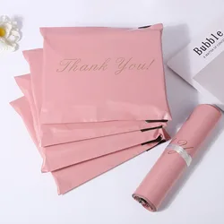 50Pcs Double Print Pink Mail Bags Opaque Courier Mailing Packing Thicken 12 Wires Storage Bags Waterproof Bags Envelope Postal