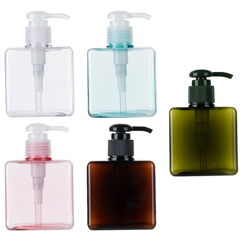 5 قطع من زجاجات توزيع الشامبو القابلة لإعادة الملء مع مضخة من الفولاذ المقاوم للصدأ وتصميم مانع للتسرب لغسول الجسم أثناء السفر