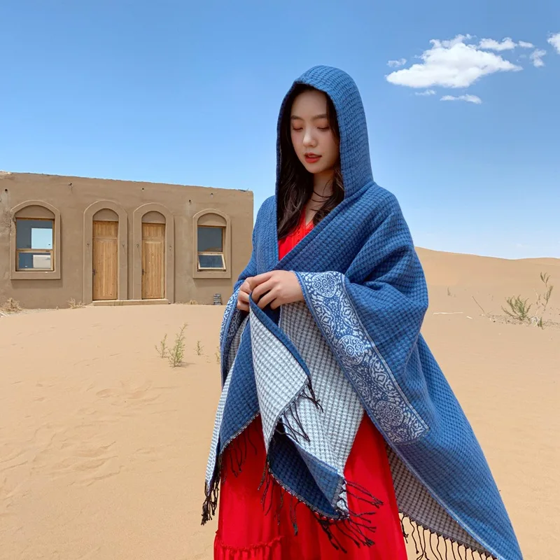 يمكن ارتداؤها البطانيات قيلولة غطاء أريكة المنسوجات المنزلية قيلولة شال مقنعين عباءة خارجية بطانية دافئة غرفة مكتب مكيفة الهواء #3