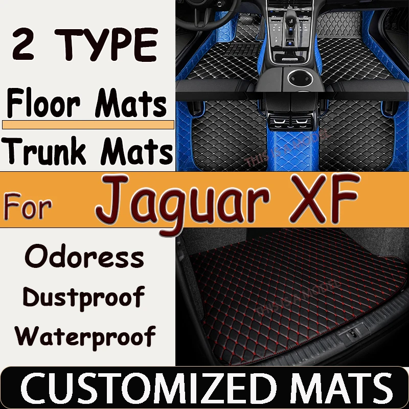 

Автомобильные коврики для Jaguar XF X260 2016 ~ 2022 Ковры Прочный кожаный коврик Антигрязные подушечки Автозапчасти для салона Автомобильные аксессуары