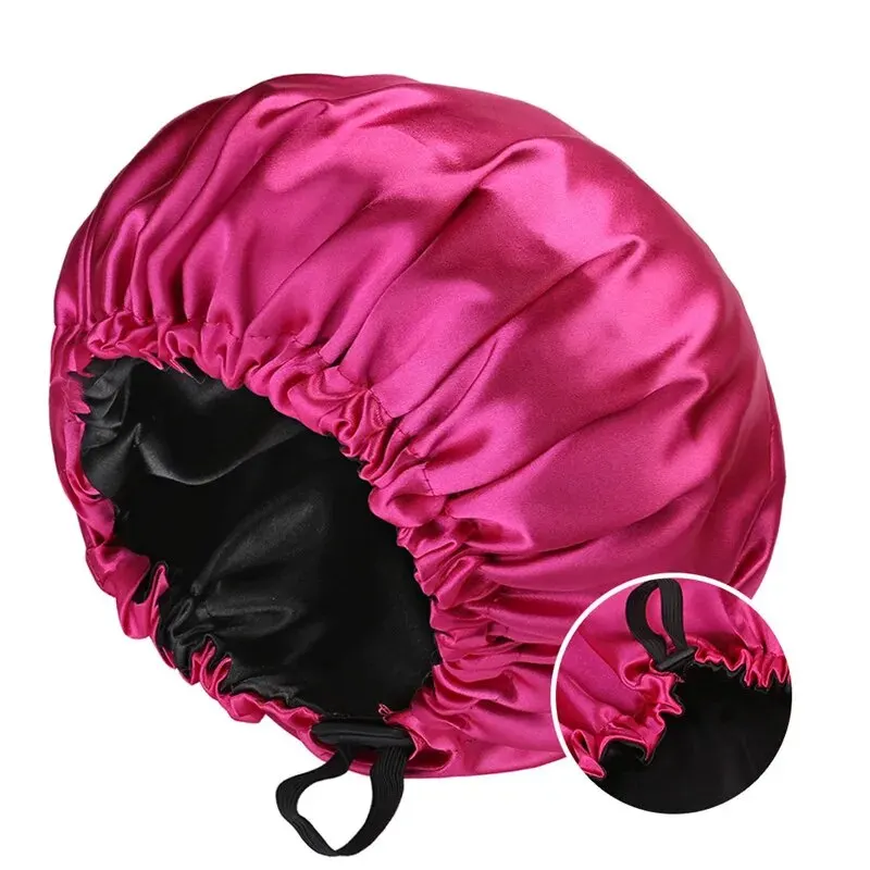 Cross-border New Style WOMEN\'S Fashion Double-layer Tinted Nightcap Beauty Salons Can Adjust the Button Chemotherapy Cap