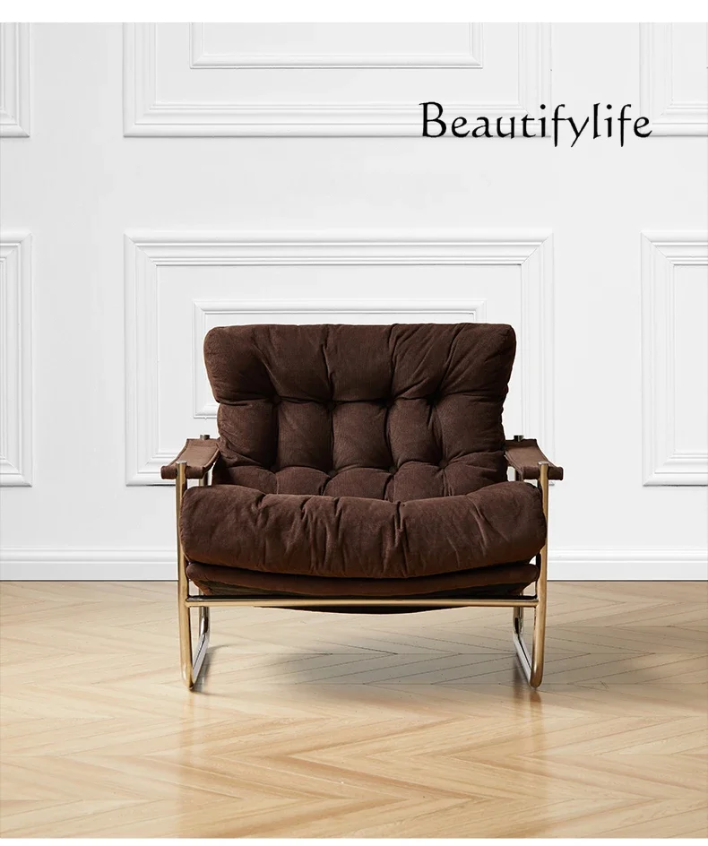 

Nordic retro single sofa chair simple small apartment household living room lazy chair balcony leisure chair