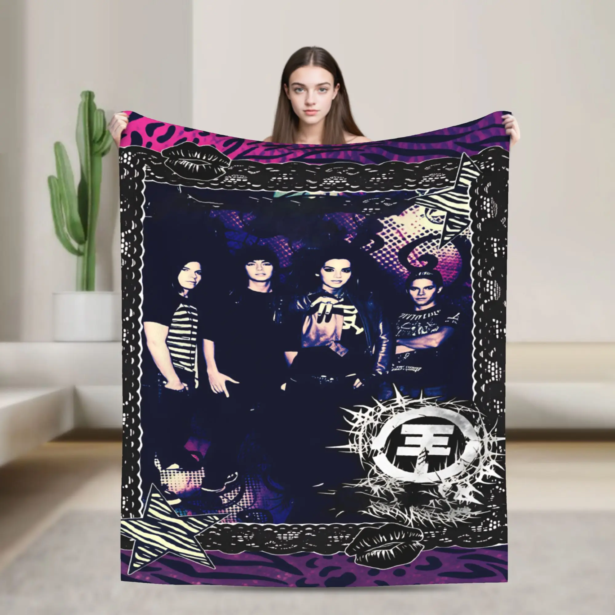 Tokio Hotel Bill Tom Kaulitz  Blankets  Super Warm Graphic Plush Bedding Throws For Bedroom Flannel Bedspread Bed Cover