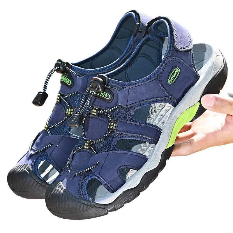 Cool Summer Sandals Men's Breathable Outdoor Walking Shoes Antiskid Male Sport Slippers Quick Dry Beach Sandals for Surfing Sea