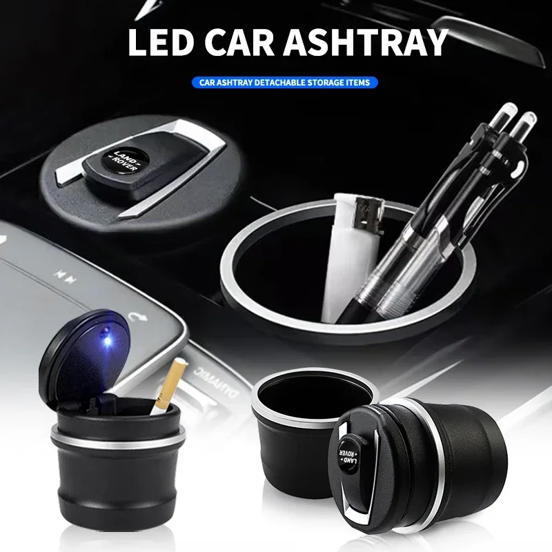 Car Cigarette Ashtray Cup With Lid With LED Light For Land Rover Freelander 2 L2 LF Discovery 3 4 L319 L462 Range Rover 3 4