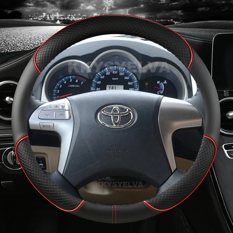 

Car Steering Wheel Cover Leather For Toyota Highlander Camry Premio Estima 2007-2013 Fortuner Hilux 2011-2015 Auto Accessories