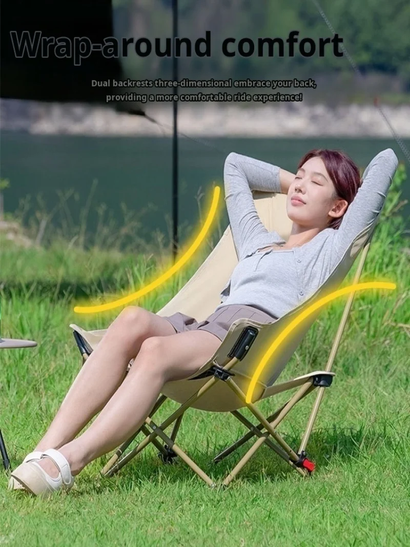 Height Adjustable Folding Chair Camping Ultralight Moon Chair Lightweight Outdoor Folding Chair image 2