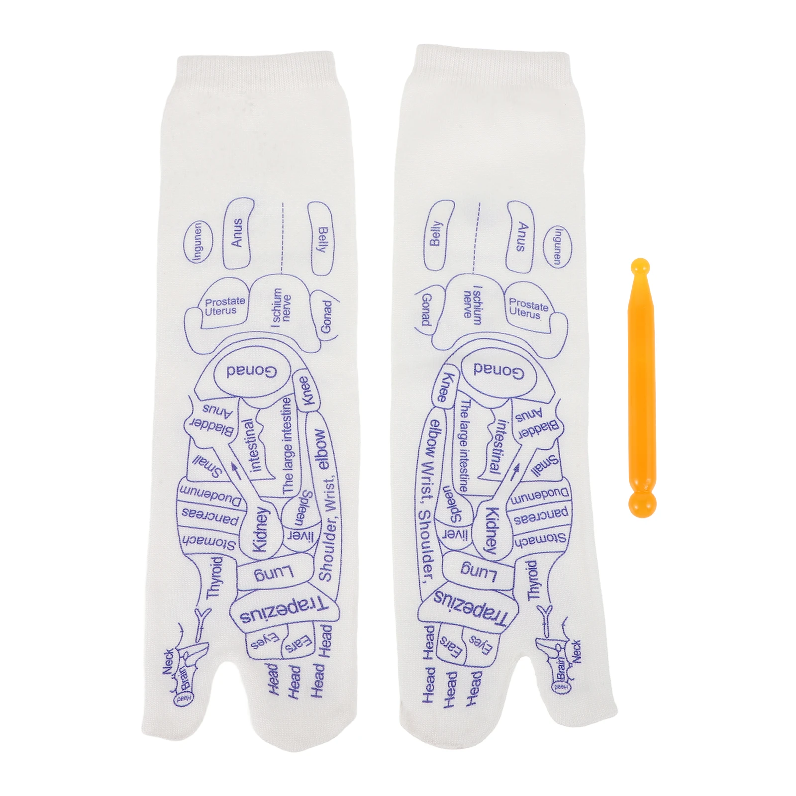 

1 Set Acupressure Foot Massage Socks Elastic Breathable Acupoint Printed Socks Fatigue Relief Plantar Stimulation Massage Tools