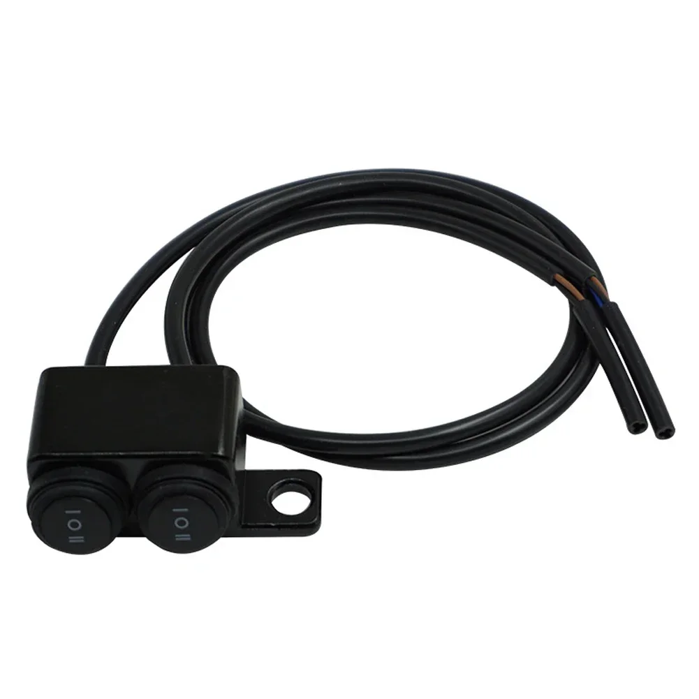 12V Motorcycle Dual 10mm Mirror Mount Switches Motorbike Headlight Hazard Brake Fog Lights ON-OFF Waterproof 3ways Switch Button