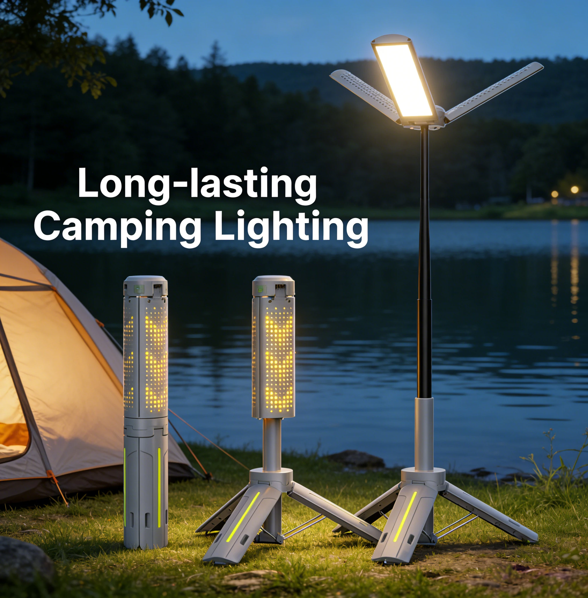 

Foldable LED Camping Lantern Waterproof Stepless Dimming Flame Light Telescopic Work Lamp USB Charging for Hiking Fishing