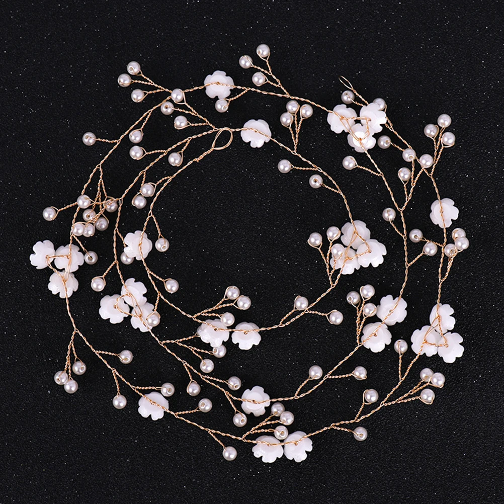 

Pearl Shell Flower Chain Elegant Bride Hairb Ivory Ribbon Wedding Party Hair Decoration H made Headdress Creative Headwrap Hair