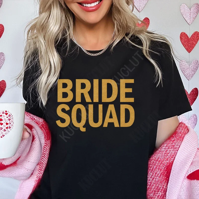 Women Bridesmaid Team Bride T-shirt Bridal Shower Wedding Tshirt Girls Single Farewell Tees Bachelorette Hen Party EVJF Tops