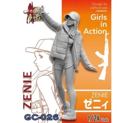 Modelo de resina de la serie Girl In Action, molde blanco, 1/24