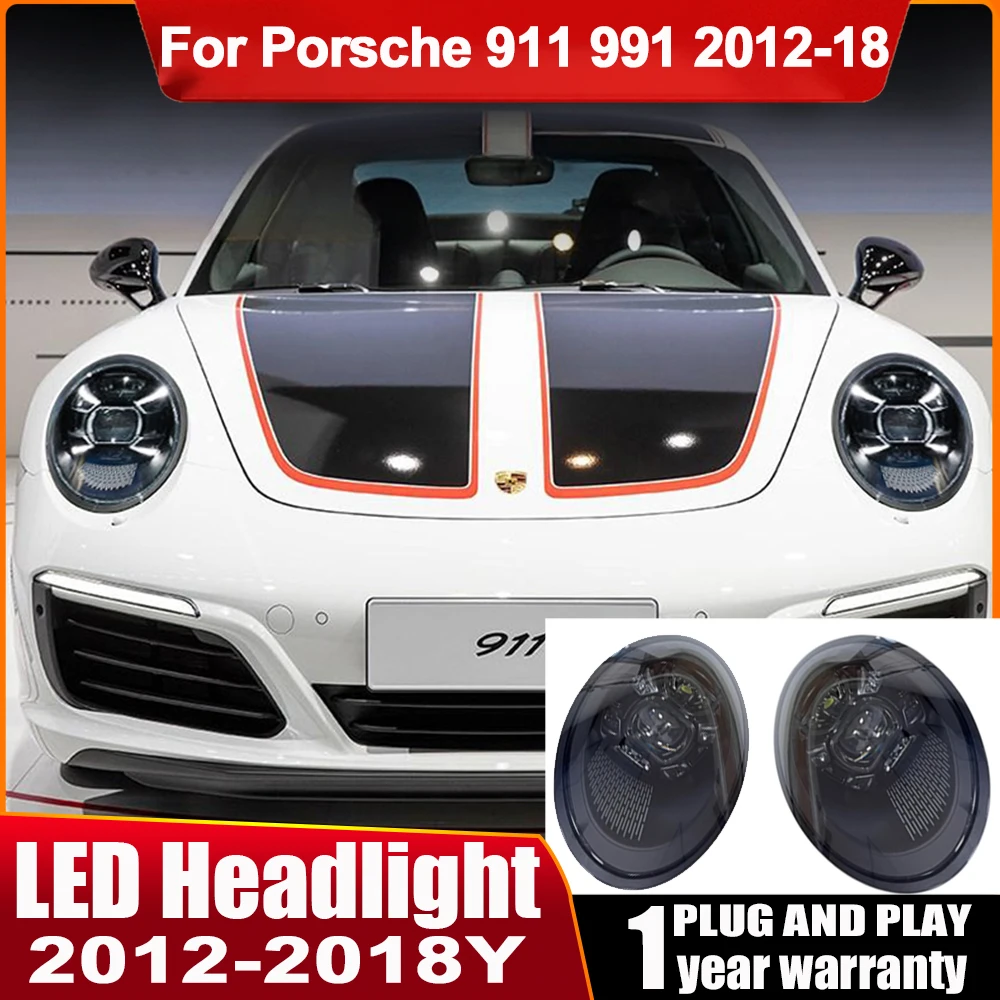 Front Lamp for Porsche 911 991 UP 992 GT3RS Head Light 2012-2018 LED Head Lamp Projector Lens DRL Signal Auto Accessories 2PCS