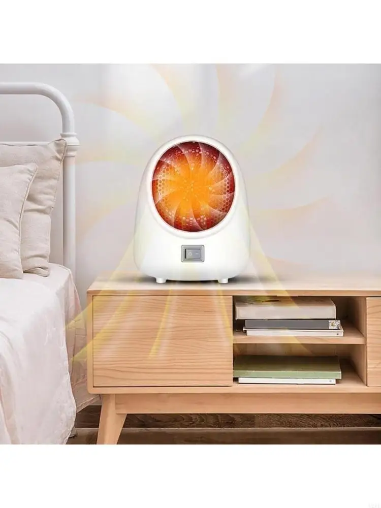 Small Portable 500W Heater Indoor Space Heater Quiet Heater Efficient Heating Machine for Office Desktop and Bedroom 