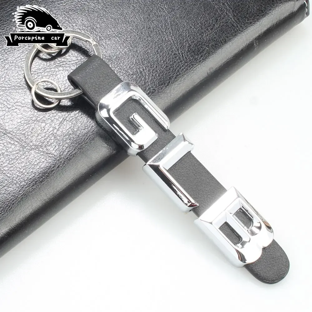 Zinc alloy leather Key Rings For Mercedes Benz GLA GLB GLC GLE GLK GLS 3D Car Keychain Metal Keyring Key Chain Rings Accessories