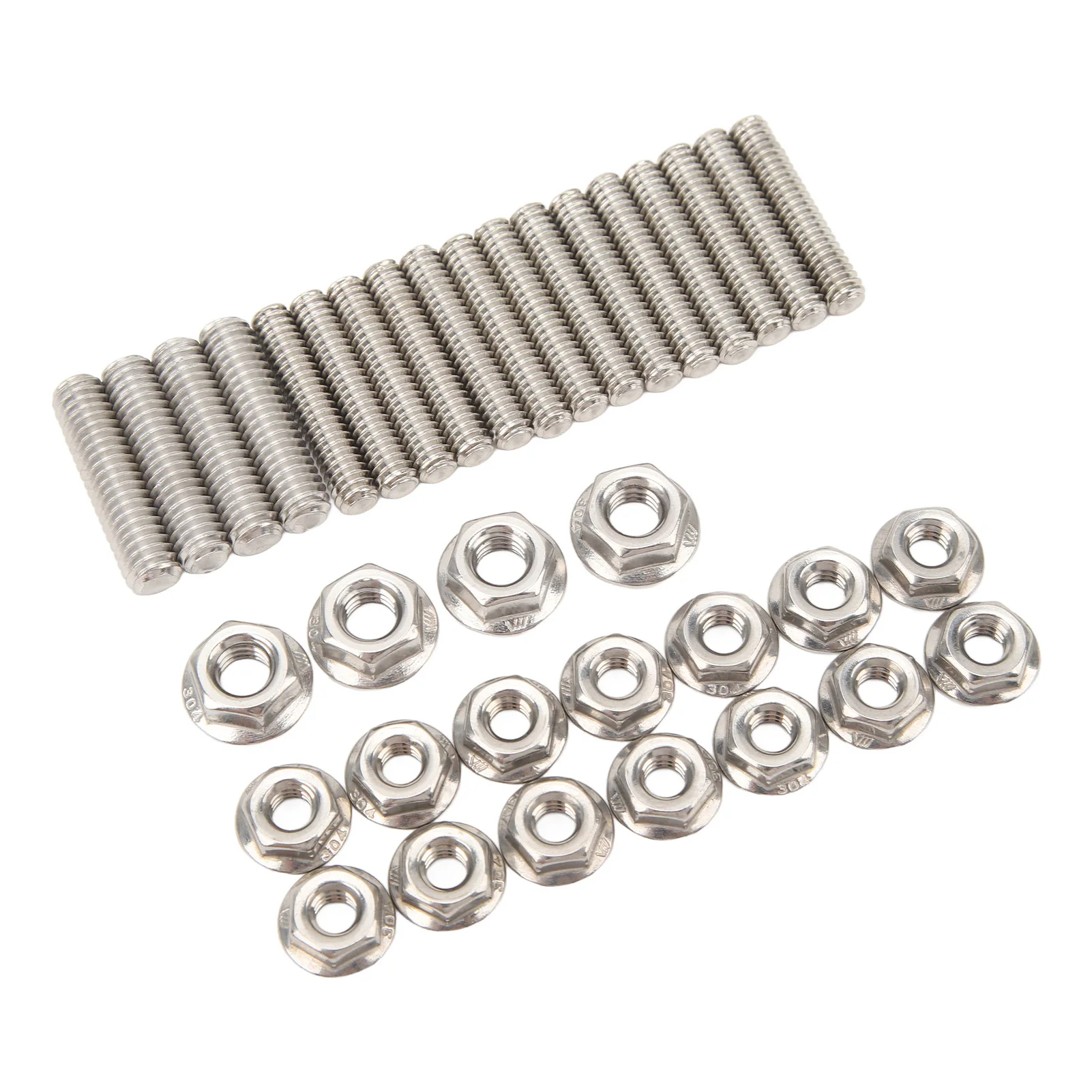 18Pcs Oil Pan Stud Bolt Kit Hardened 304 Stainless Steel Screws Nuts Kit Replacement For Chevy Small Block SBC 283 327 350 400