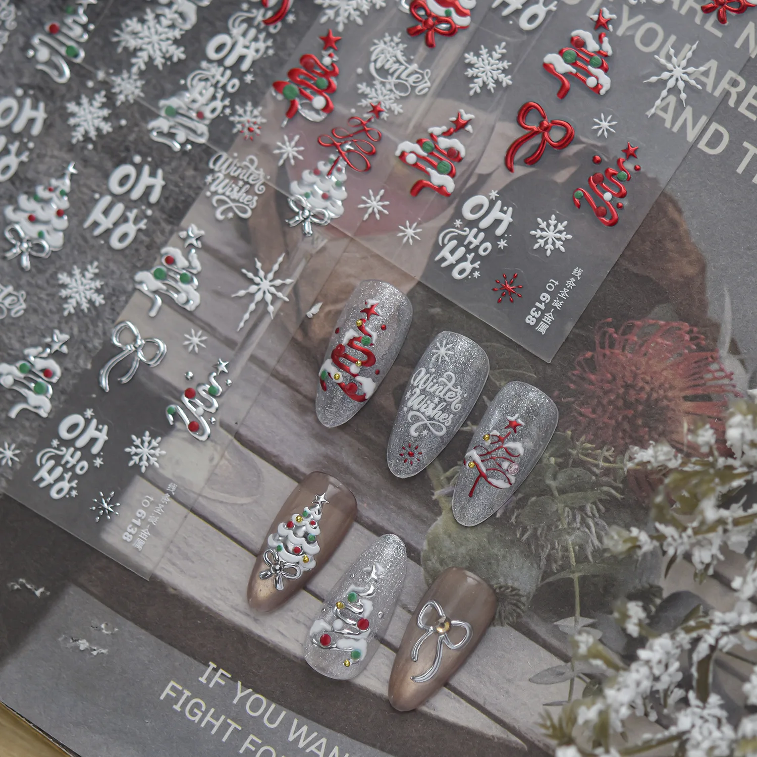 Minimal Xmas Bow 5D Nail Art S - Nail Art Xmas Tree review and price