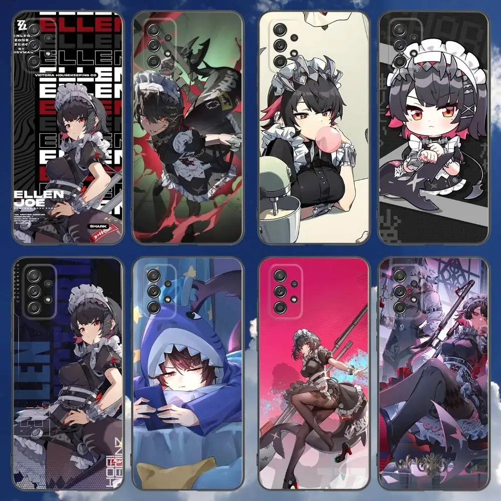 

Ellen Joe Zenless Zone Zero Phone Case For Samsung Galaxy A 91,80,73,72,71,53,52,51,22,5G Shockproof Soft Black Cover