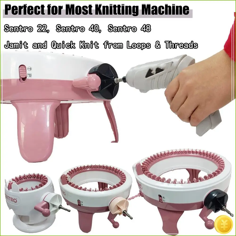 Knitting Machine Drill Attachment For Sentro Knitting Machine Adapter 3 Quick Knit For Sentro 22 Sentro 40 Sentro 48