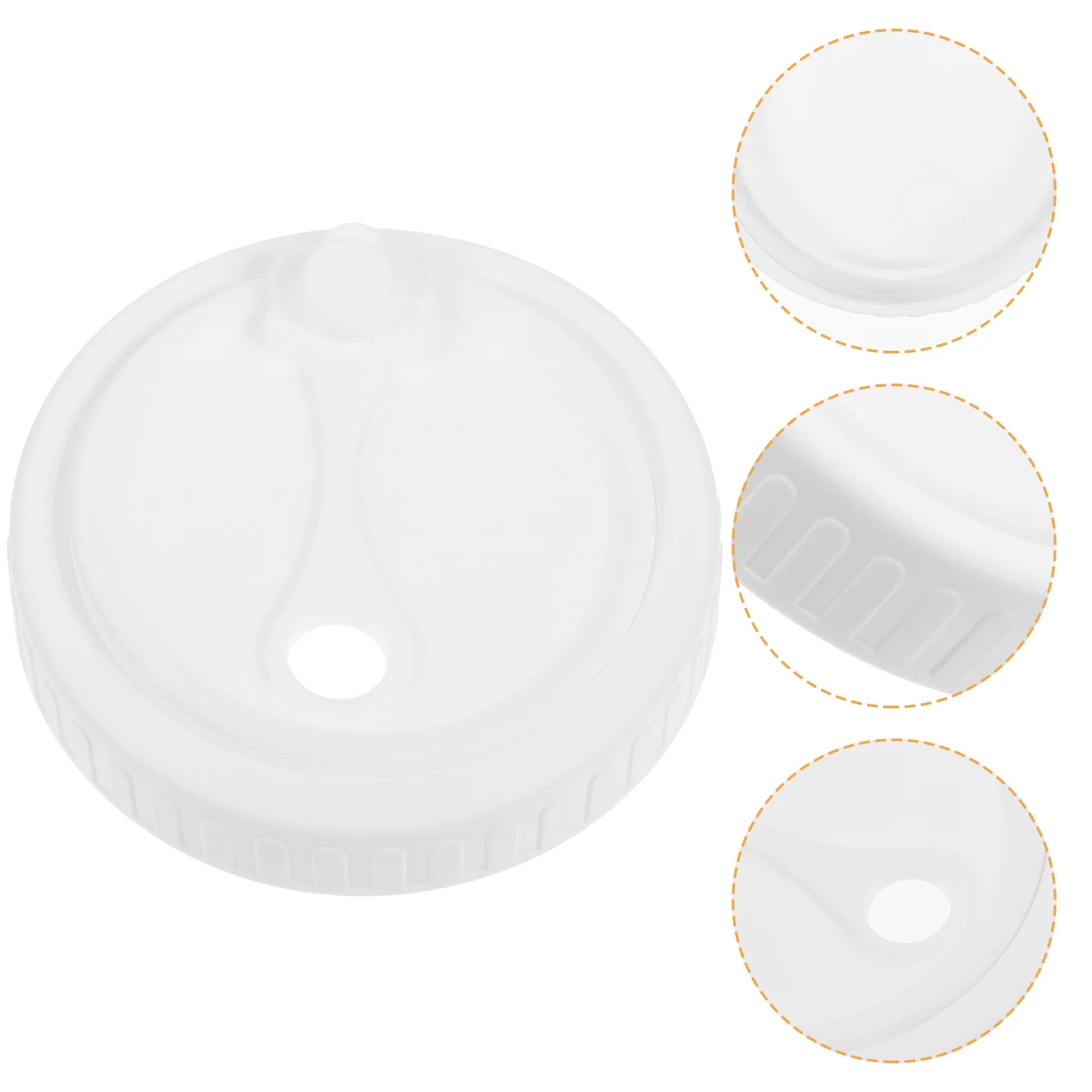

Reusable Silicone Jar Lid 86mm Diameter Wide Mouth for Drinking Jars with Straw Hole Accessories Small Jar Silicone Lids