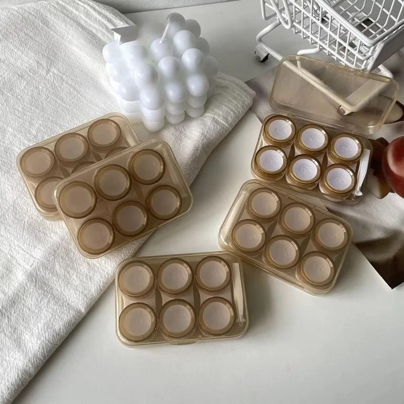 3 Pairs/box Contact Lens Case Eye Contact Lens Box Women Travel Contact Lenses Case Soak Container Lenses Box for Beauty Pupil