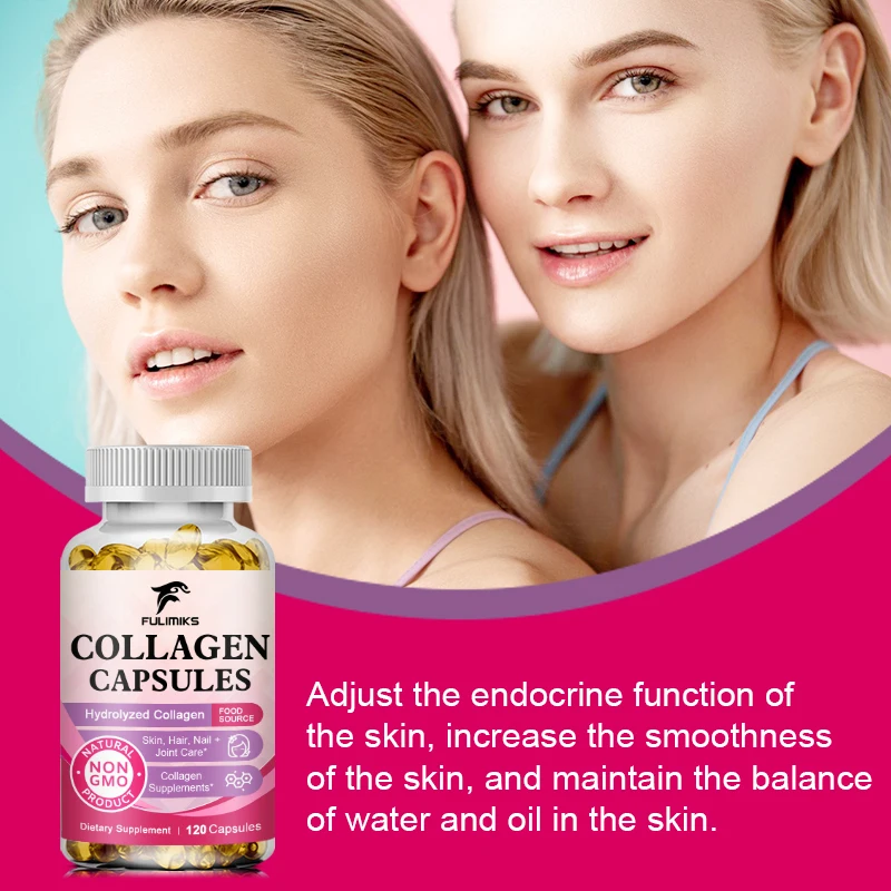 FULIMIKS Bovine Collagen Capsules, with Biotin & Vitamin C, Supports Skin Hydration, Joint Mobility, Hair Growth & Nail Health