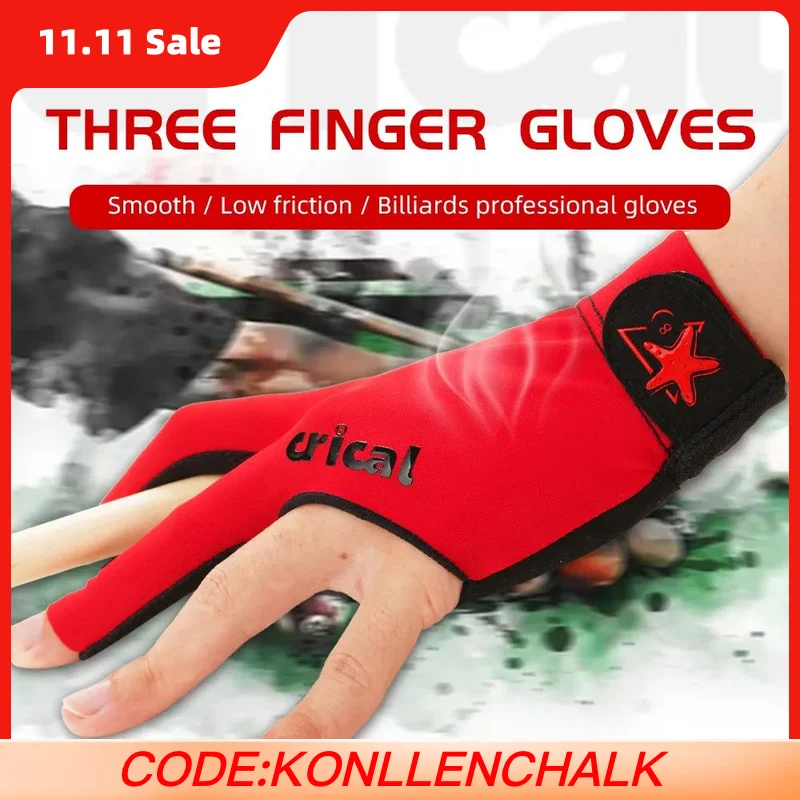 

Бильярдные перчатки CRICAL-Lycra для тренировок в бильярде, удобные перчатки для снукерного кия, правая и левая рука, 3 пальца, аксессуары