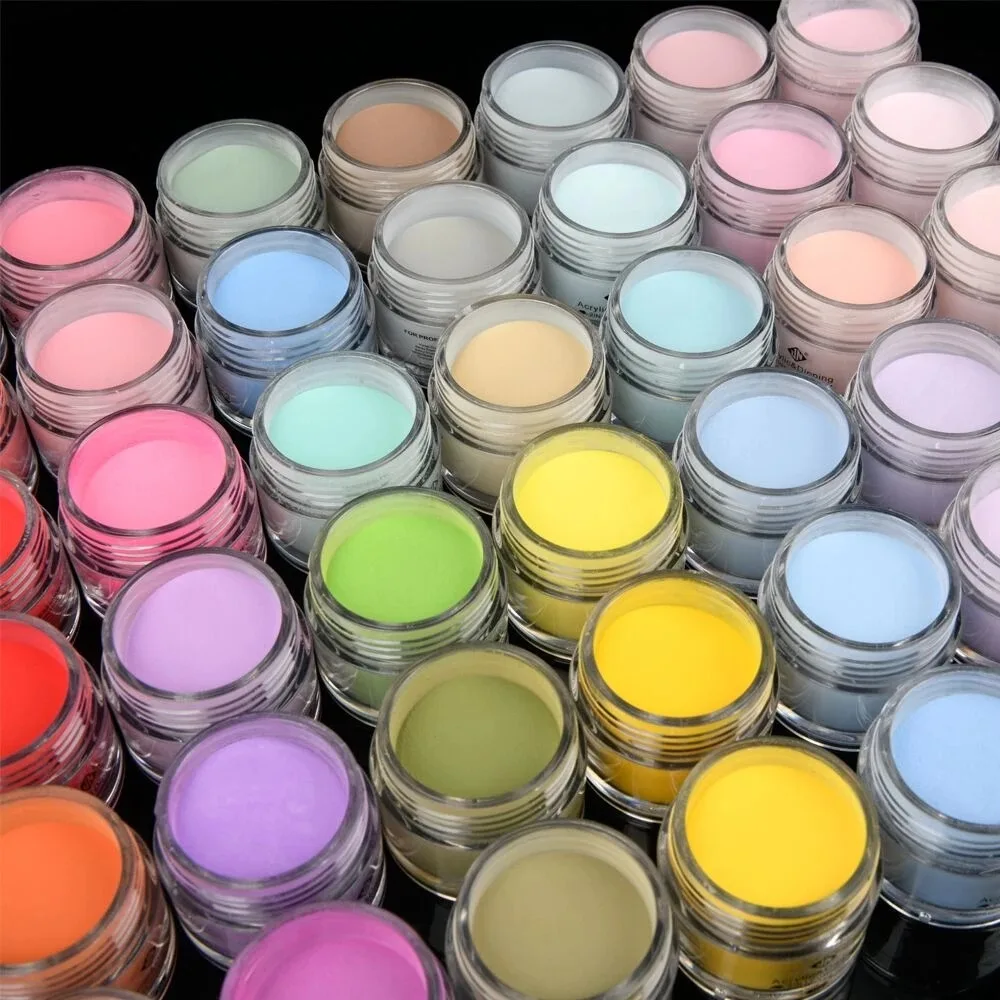 90 สีเล็บอะคริลิคชุด 3-IN-1 ประติมากรรมเล็บ Polymer Dipping Powder สุ่ม 10-90Jars เล็บอะคริลิคผง