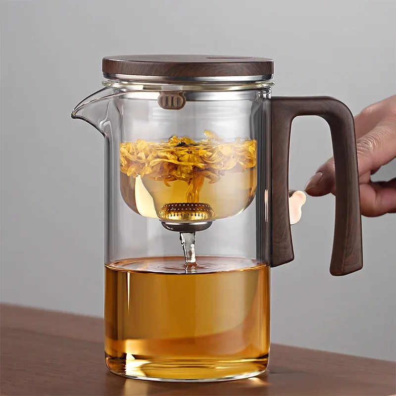 

Small waist new rodless floating cup one-button magnetic filter glass teapot automatic tea separation bubble tea cups.