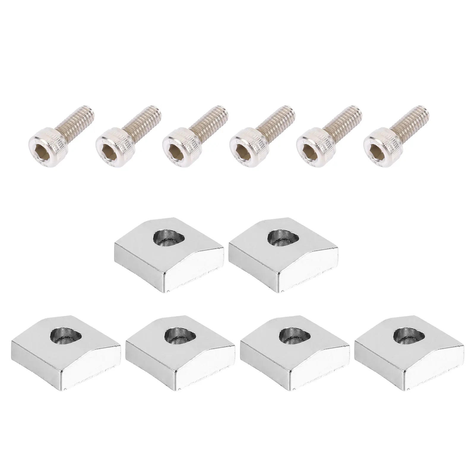 

2 Sets Electric Guitar Accessories Locking Nut Clamps Iron Cap Tremolo Bridge Parts Metal Block Double Shake